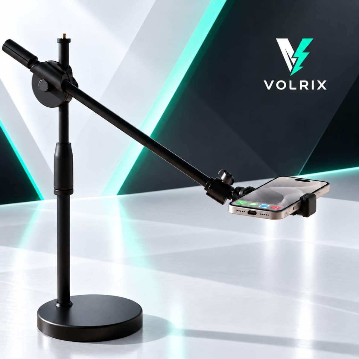 Soporte de mesa articulado metálico para celulares Volrix